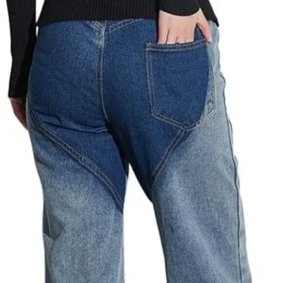 Hollow Out Cable Twist Heart Contrast Cutout Flare Jeans Pants - Picture 7 of 8